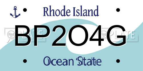 BP2O4G Rhode Island License Plate