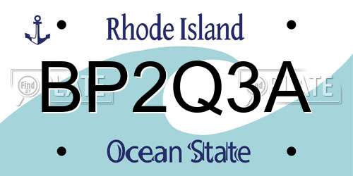 BP2Q3A Rhode Island License Plate