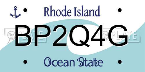 BP2Q4G Rhode Island License Plate