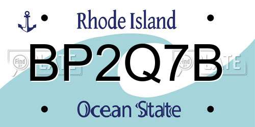 BP2Q7B Rhode Island License Plate