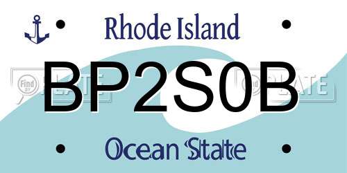 BP2S0B Rhode Island License Plate