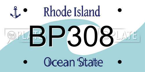 BP308 Rhode Island License Plate