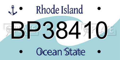 BP38410 Rhode Island License Plate