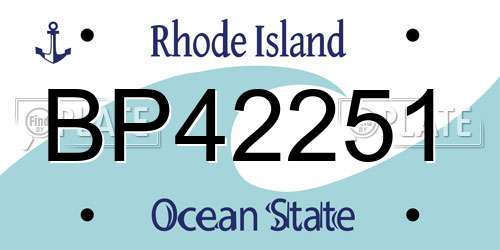 BP42251 Rhode Island License Plate