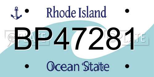 BP47281 Rhode Island License Plate