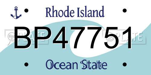 BP47751 Rhode Island License Plate
