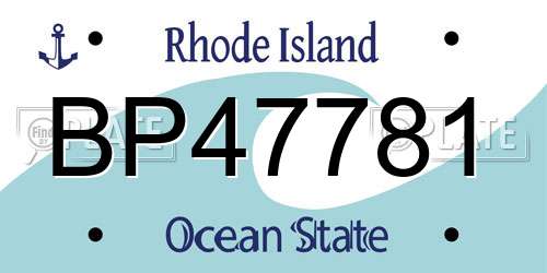 BP47781 Rhode Island License Plate