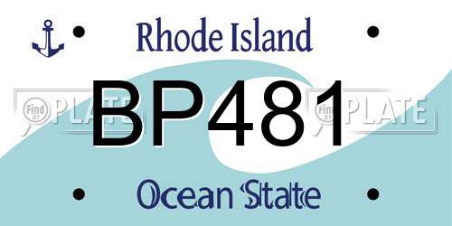 BP481 Rhode Island License Plate
