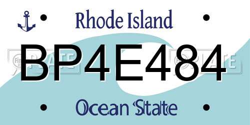 BP4E484 Rhode Island License Plate