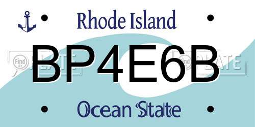 BP4E6B Rhode Island License Plate