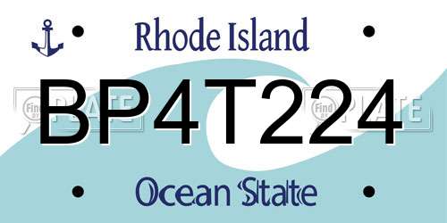 BP4T224 Rhode Island License Plate