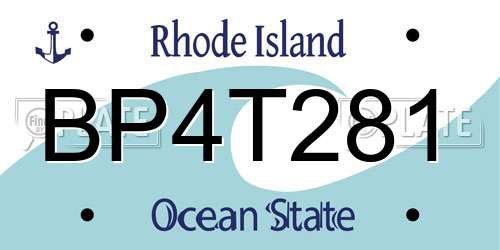 BP4T281 Rhode Island License Plate