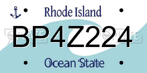 BP4Z224 Rhode Island License Plate