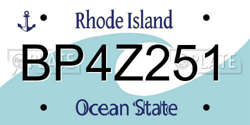 BP4Z251 Rhode Island License Plate