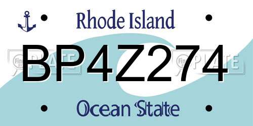 BP4Z274 Rhode Island License Plate