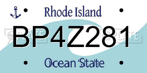 BP4Z281 Rhode Island License Plate