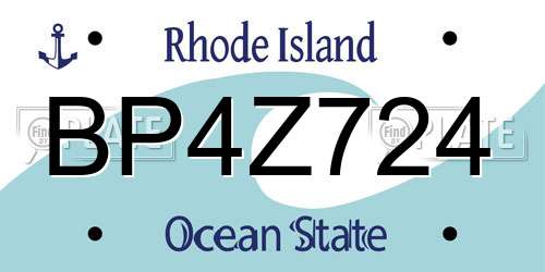 BP4Z724 Rhode Island License Plate