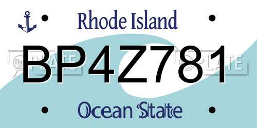 BP4Z781 Rhode Island License Plate