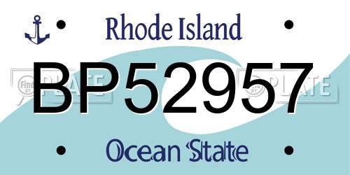 BP52957 Rhode Island License Plate