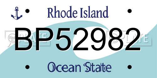 BP52982 Rhode Island License Plate