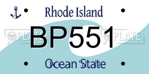 BP551 Rhode Island License Plate