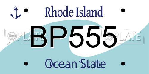 BP555 Rhode Island License Plate