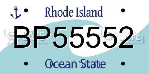 BP55552 Rhode Island License Plate