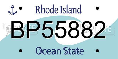 BP55882 Rhode Island License Plate