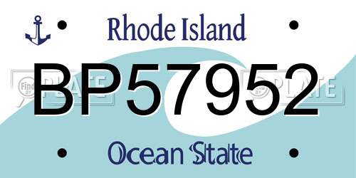 BP57952 Rhode Island License Plate