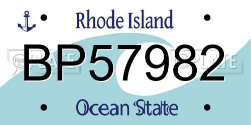 BP57982 Rhode Island License Plate