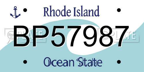 BP57987 Rhode Island License Plate