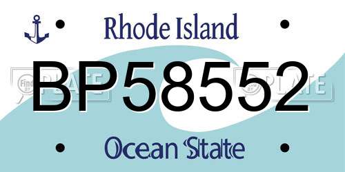 BP58552 Rhode Island License Plate
