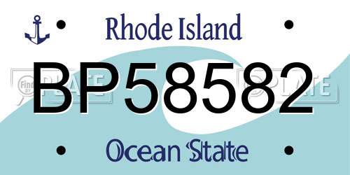 BP58582 Rhode Island License Plate