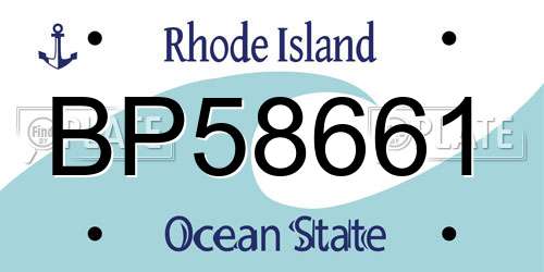 BP58661 Rhode Island License Plate