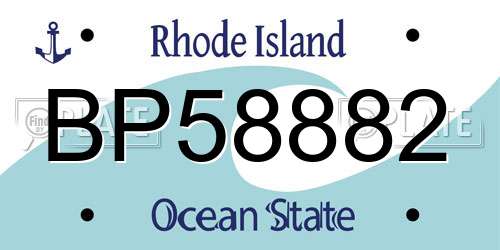 BP58882 Rhode Island License Plate