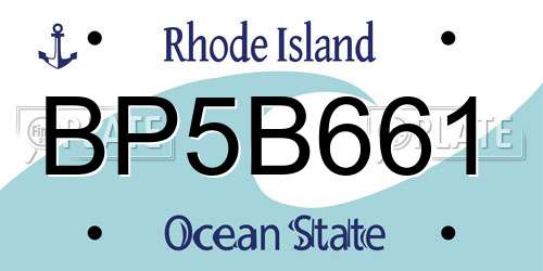 BP5B661 Rhode Island License Plate