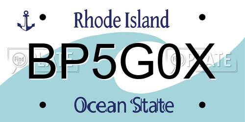 BP5G0X Rhode Island License Plate