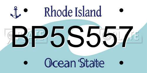 BP5S557 Rhode Island License Plate