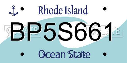 BP5S661 Rhode Island License Plate