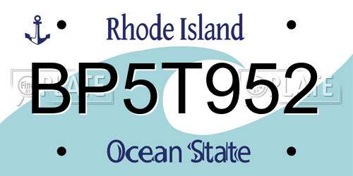BP5T952 Rhode Island License Plate