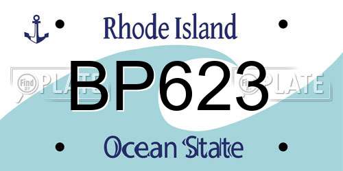 BP623 Rhode Island License Plate