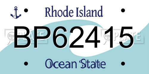 BP62415 Rhode Island License Plate