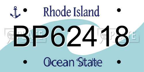 BP62418 Rhode Island License Plate