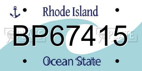 BP67415 Rhode Island License Plate