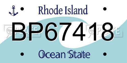 BP67418 Rhode Island License Plate