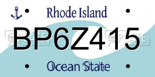 BP6Z415 Rhode Island License Plate