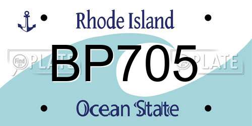 BP705 Rhode Island License Plate