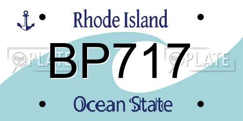 BP717 Rhode Island License Plate