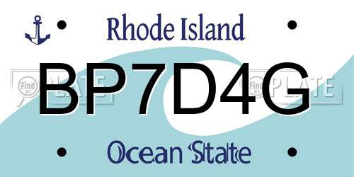 BP7D4G Rhode Island License Plate