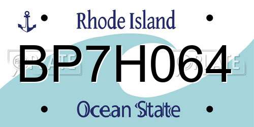 BP7H064 Rhode Island License Plate